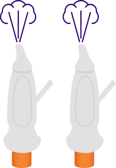 XHANCE device showing dosing of 2 sprays per nostril for the 372 mcg twice-daily regimen