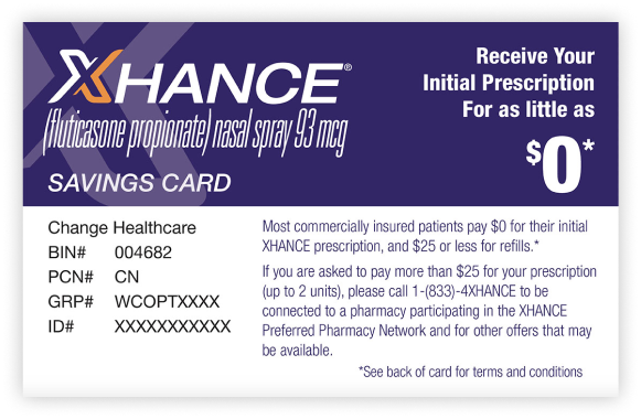 Xhance Savings Card